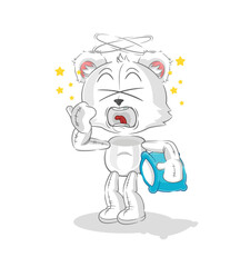 polar bear yawn character. cartoon mascot vector
