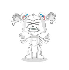 polar bear very angry mascot. cartoon vector