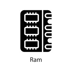 Ram vector Solid Icon Design illustration on White background. EPS 10 File 