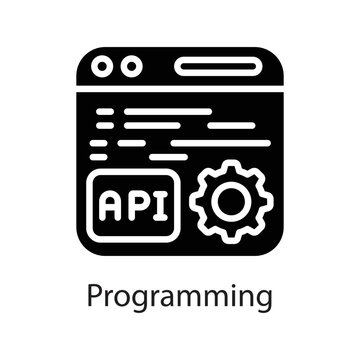 Programming vector Solid Icon Design illustration on White background. EPS 10 File 