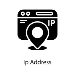 Ip Address vector Solid Icon Design illustration on White background. EPS 10 File 