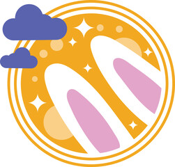 Rabbit  Happy Mid Autumn Festival Full Moon Icon