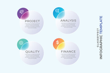 4 step circular business infographic template design