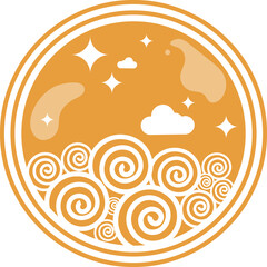 Happy Mid Autumn Festival Full Moon Icon