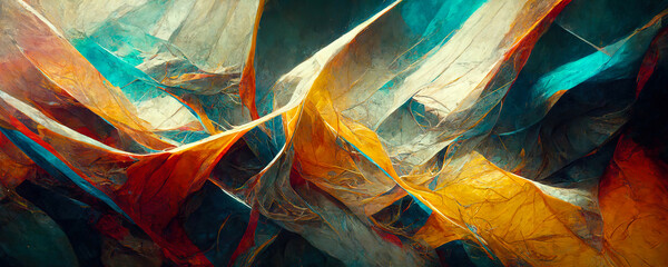 Obraz premium Abstract painting color texture. Modern futuristic pattern, loseup of the painting. Colorful background