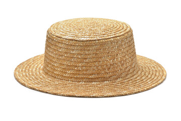 Fototapeta na wymiar Front view of summer straw hat