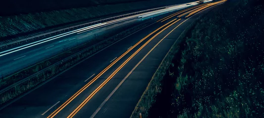 Foto op Plexiglas lights of cars with night. long exposure © Krzysztof Bubel