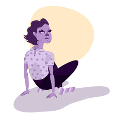 illustration yoga woman house chill drawing