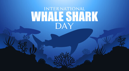 International whale shark day vector illustration. Suitable for Poster, Banners, campaign and greeting card. 
