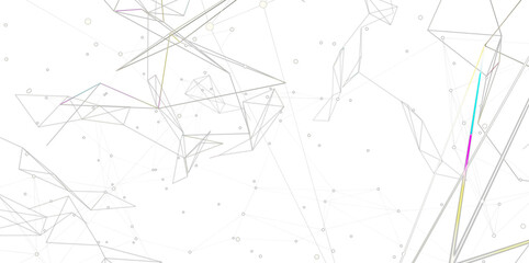 Global network. Blockchain. 3D illustration. Neural networks and artificial intelligence. Abstract