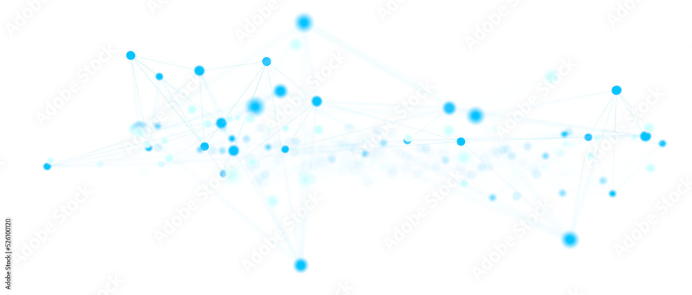 Poster Neural network concept. Connected cells with links.