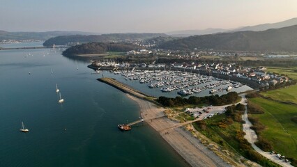 Obraz premium Conwy Estuary and Marina, Conwy, North Wales, UK