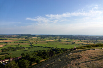 Fototapeta na wymiar View from the Glastonbury Tor, mid-summer in the UK