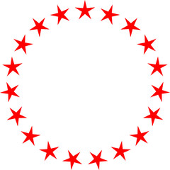 red stars with circle