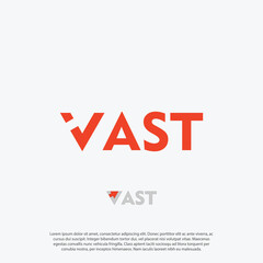 fast logo for expedition with gestalt arrow shape in letter V