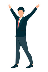 elegant businessman celebrating