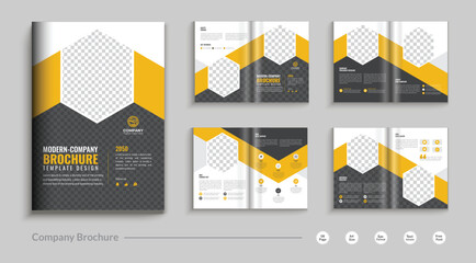 Company profile brochure design, 8 pages business profile brochure design, A4 Business Flyer template design fully editable, multipage business brochure template design, company annual report design.