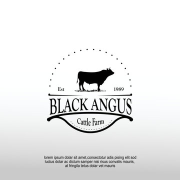 cattle farm vintage logo design idea