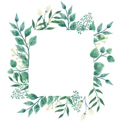 Watercolor floral FRAMES png with transparent background