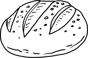 doodle freehand sketch drawing of bread. 