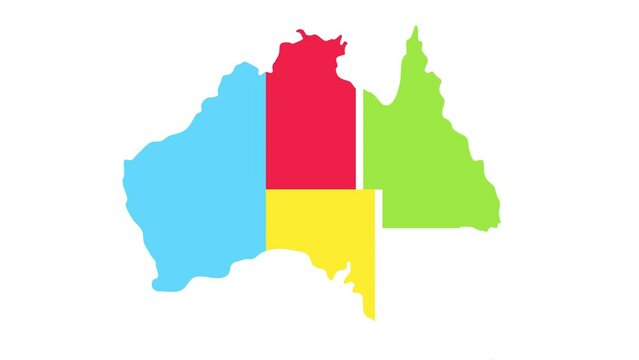 Australia country territory map animation