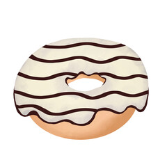 white chocolate donut illustration