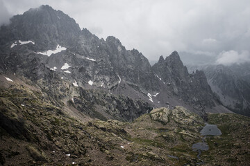 Fototapeta na wymiar French Alps Nature Panorama Mountains.