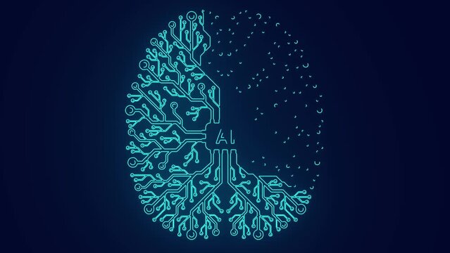 Artificial Intelligence Brain Circuit technology Animation