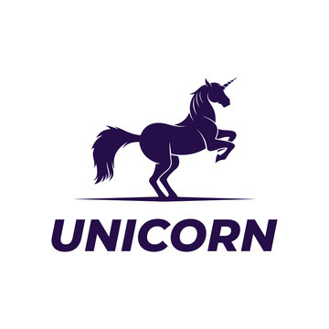 Unicorn logo design vector