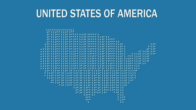 United states of America abstract geometric map animation