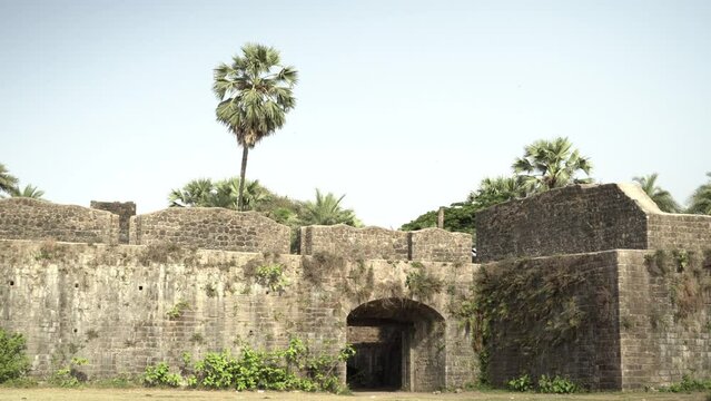Historical Ruined structure at Vasai Fort, Mumbai, India