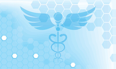 health poster with caduceus