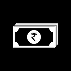 India Currency, INR, Rupee Icon Symbol. Vector Illustration