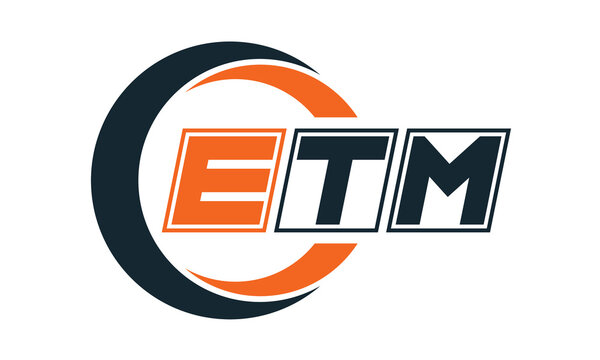 ETM three-letter circle logo design. custom font logo vector template | abstract logo | word mark logo | letter mark logo | business logo | minimalist logo | font logo |