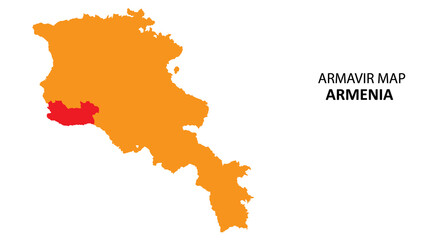 Armavir State and regions map highlighted on Armenia map.