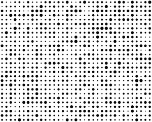 Black circles random size on white background, seamless pattern, creative design templates	