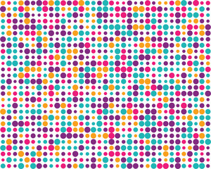 Colorful circles on white background, seamless pattern 
