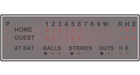 Baseball score board. vector illustration