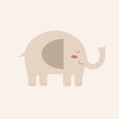 Obraz premium Elephant cartoon boho style. Vector illustration
