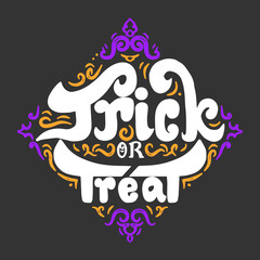 Trick or Treat Lettering Vector design