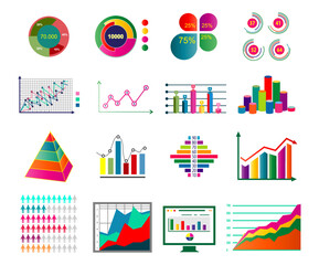 Fototapeta premium statistic diagram chart colorful. diagram chartgraph elements vector business infographicdiagram data template. colourful diagram andchart icons. 