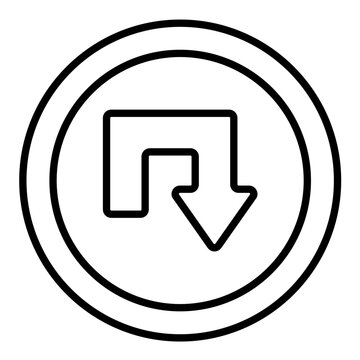 U Turn Line Icon