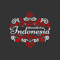 Wonderful Indonesia Lettering Vector design