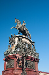 Fototapeta na wymiar The monument to Nicholas I , Russian imperator in St. Petersburg, Russia