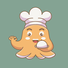 Cute Octopus Chef Illustration vector art 