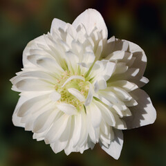 White anemone flower blooming close up