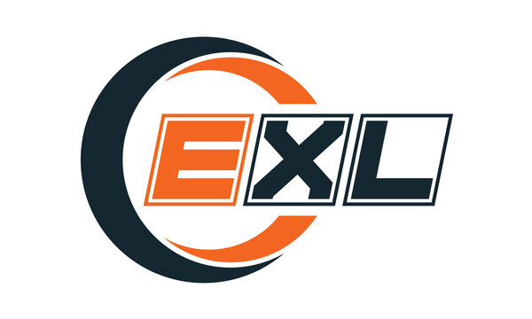 EXL three-letter circle logo design. custom font logo vector template | abstract logo | word mark logo | letter mark logo | business logo | minimalist logo | font logo |