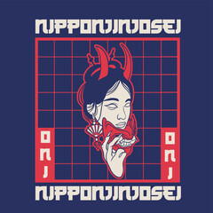 geisha woman girl Chine Japan character, it can be use for shirt design or poster
