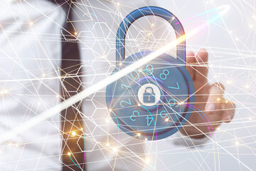 Information technology protected with firewall, secure access and encryption against cyber