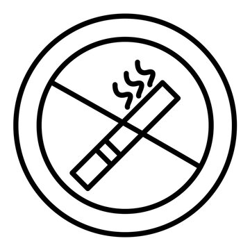 No Smoking Line Icon